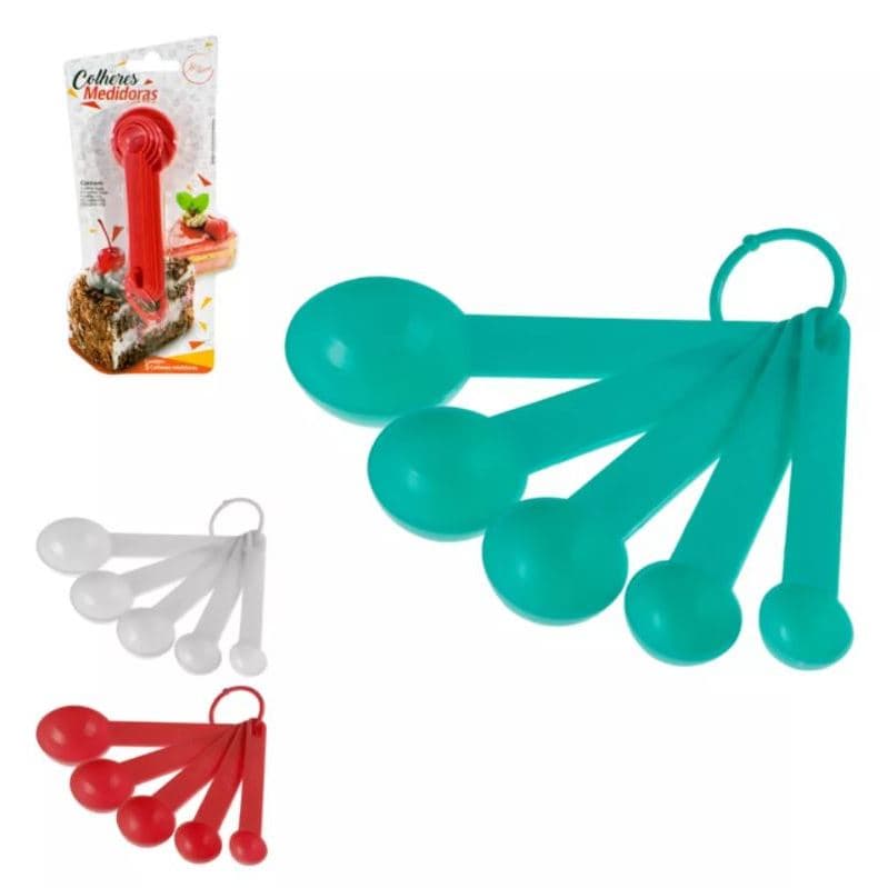 Kit Jogo Colheres Medidoras 5 Peças Medida Cozinha Cor Unica