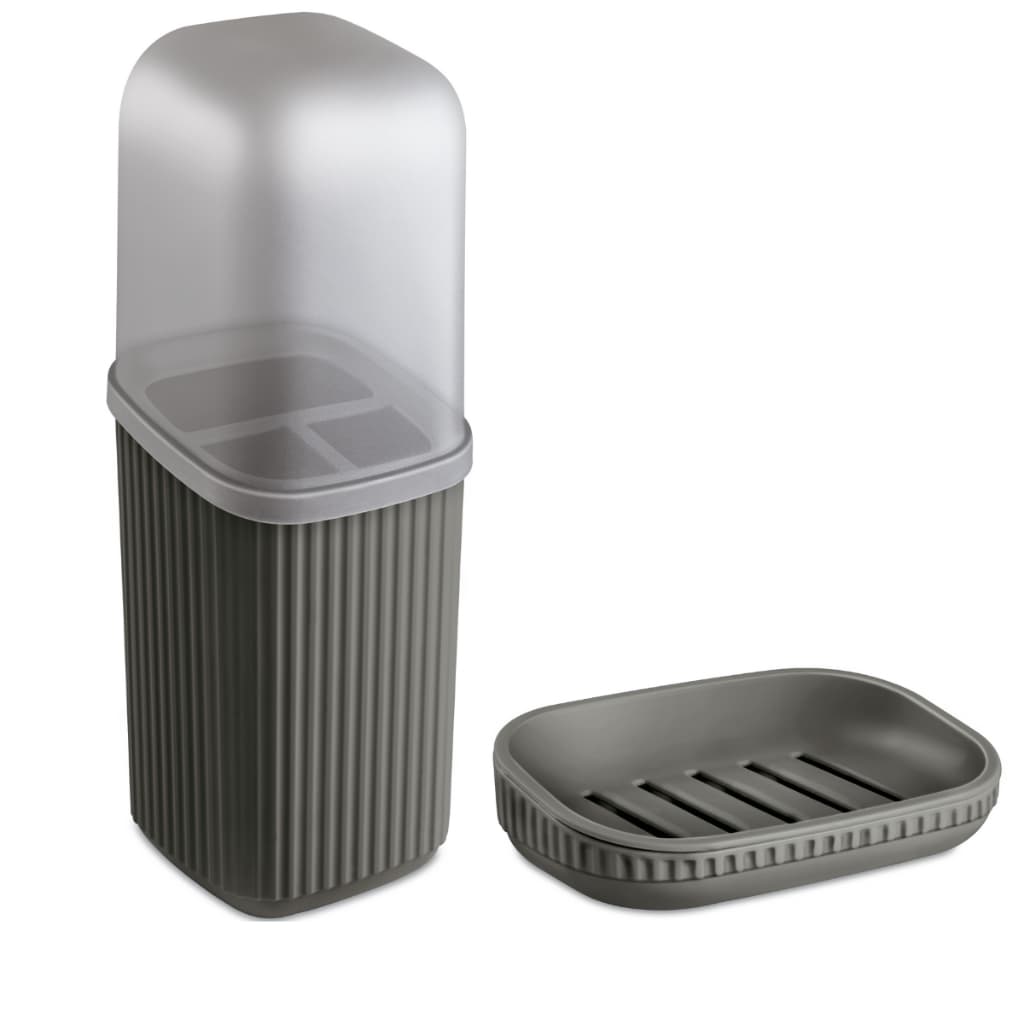 Kit 2 Acessórios Banheiro com Porta Escovas e Saboneteira com Escorredor - Usual Utilidades