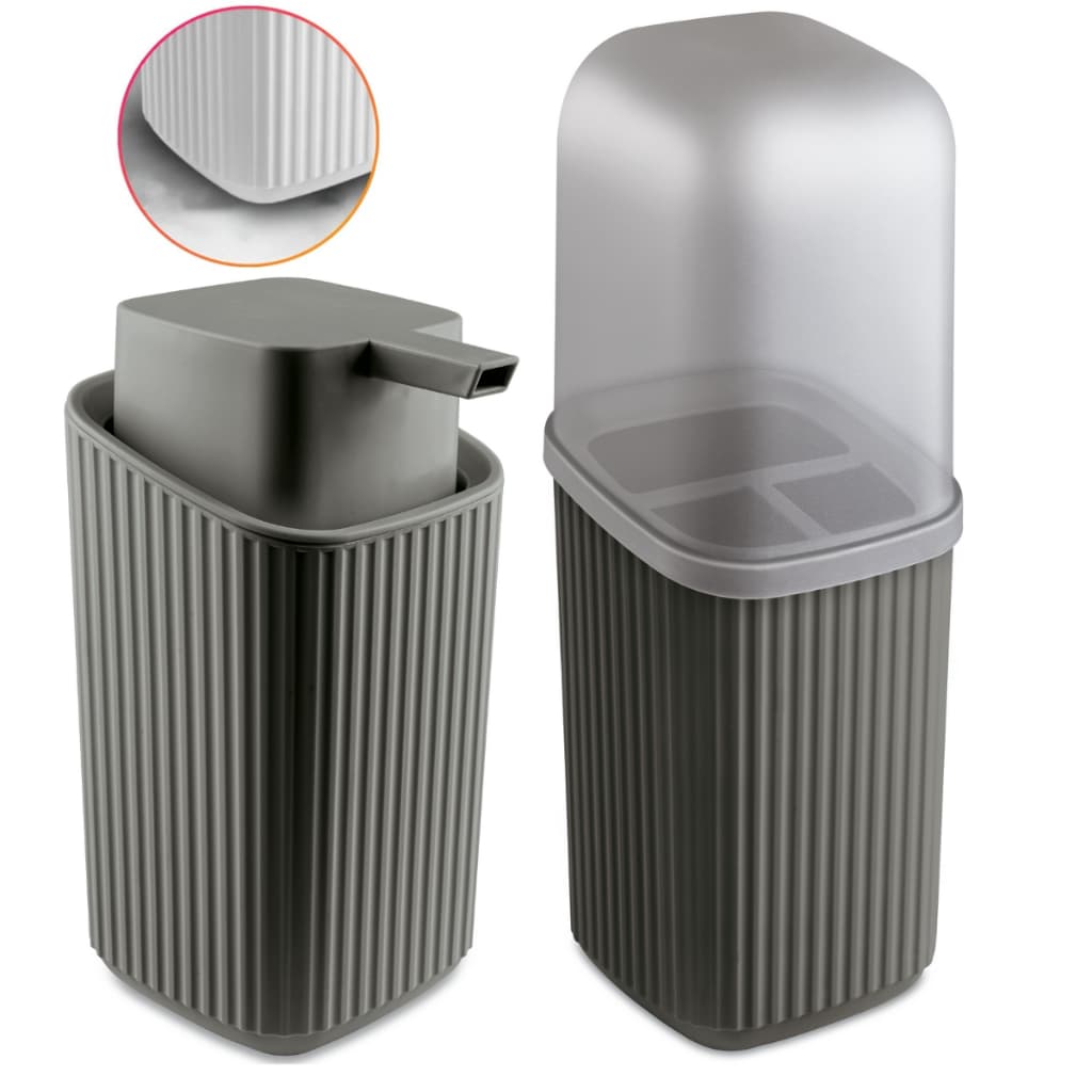 Kit 2 Acessórios Banheiro Dispenser Sabonete Líquido e Porta Escovas Av - Usual Utilidades