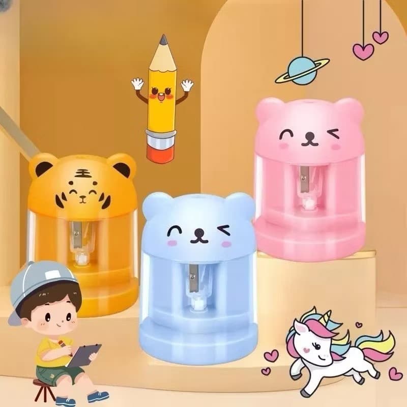 Apontador Lápis Mesa Elétrico A Pilha Bichinhos Infantil--A-05