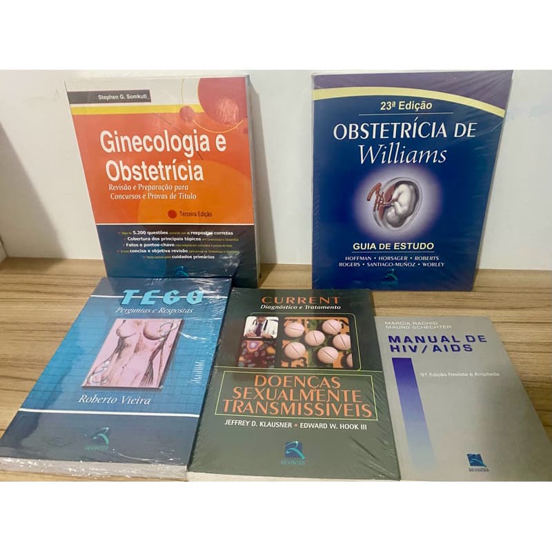 Coleção  TEGO , manual de HIV, e Obstetrícia de Willians, Current Doenças Sexualmente 5 livros para residência médica