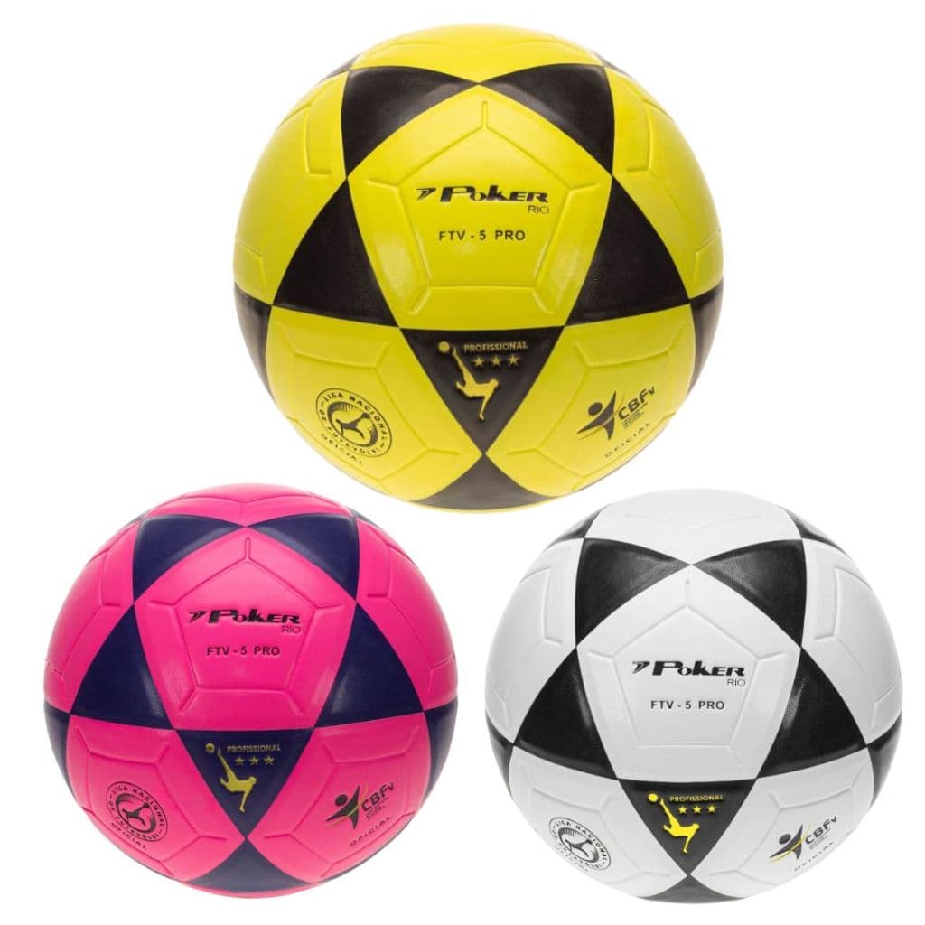Bola Futevôlei Oficial Vulcanizada Rio PU FTV-5 PRO POKER  - Profissional Altinha Futmesa (original)