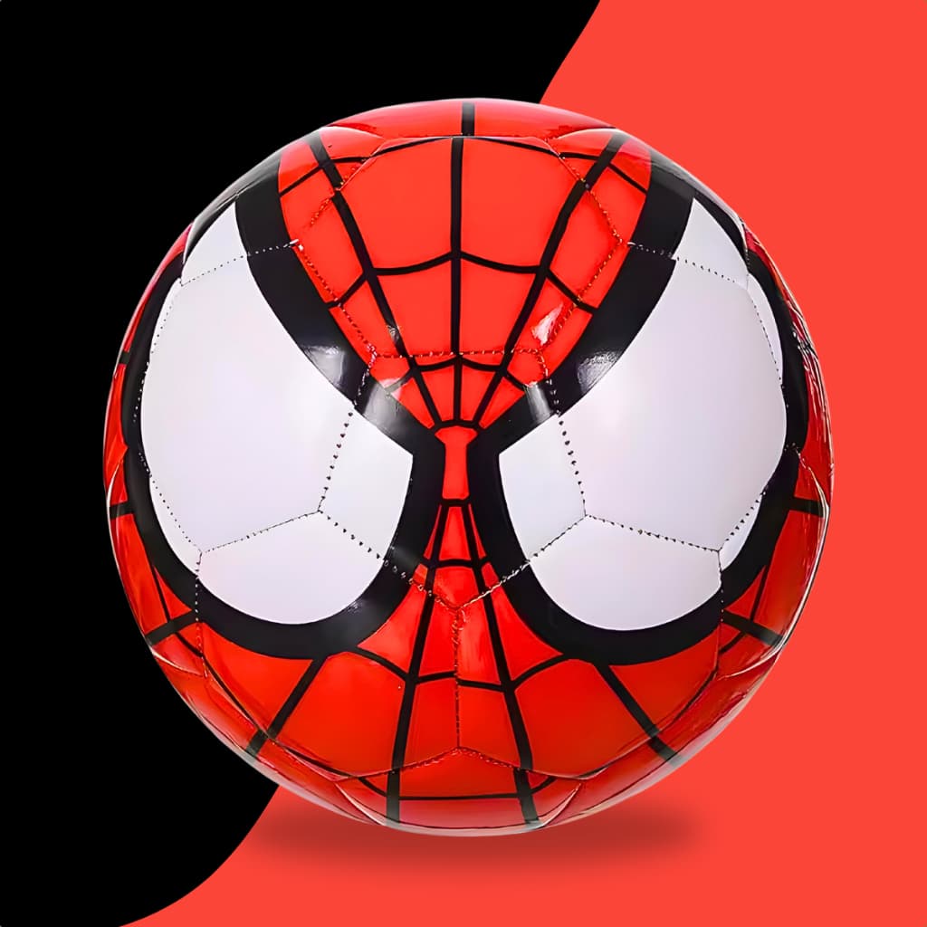 Bola Do Homem Aranha Futebol Campo Rosto Spider Man Vermelha Brilhante N°5 Vermelha