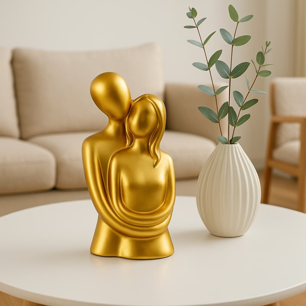 Estátua de casal moderno, escultura de casal se abraçando, decoração para casa, presente para casal