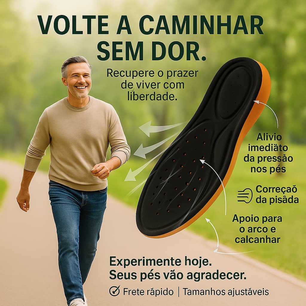 PAR DE PALMILHA EM GEL PU ORTOPÉDICA ANATÔMICA ANTI-IMPACTO PARA ESPORÃO E DORES NOS PÉS ENVIO IMEDIATO