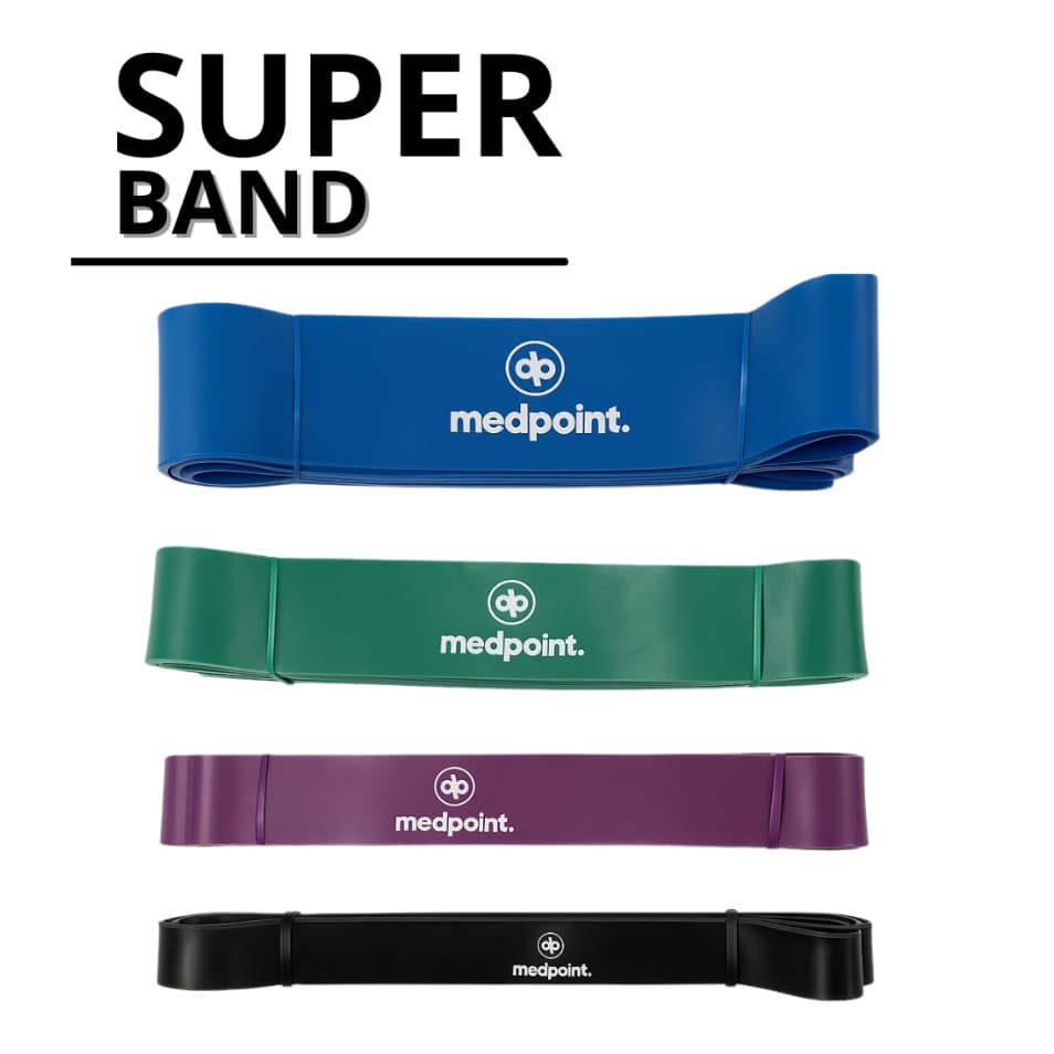 kit 4 Faixa Elastica Super Band Leve Media Forte Extra Forte Exercicio Pilates Resistencia Grossa