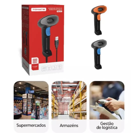 Leitor de codigo de barras usb 2d qr TOMATE MDK-102