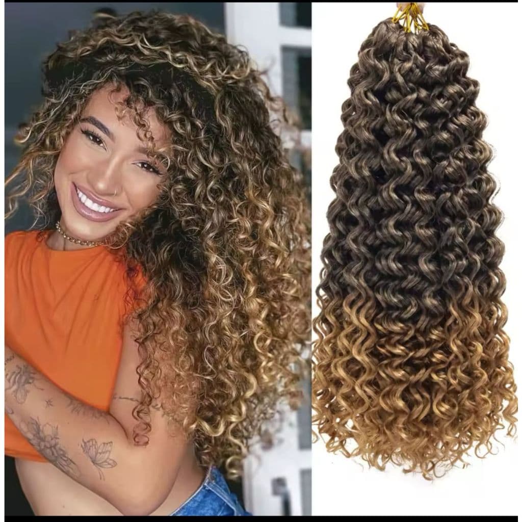 Cabelo Cacheado 100% Orgânico Para Crochet Braid - 320gr 75cm Cor Iluminado Mel Idêntico ao Cabelo Humano Fibra Premium