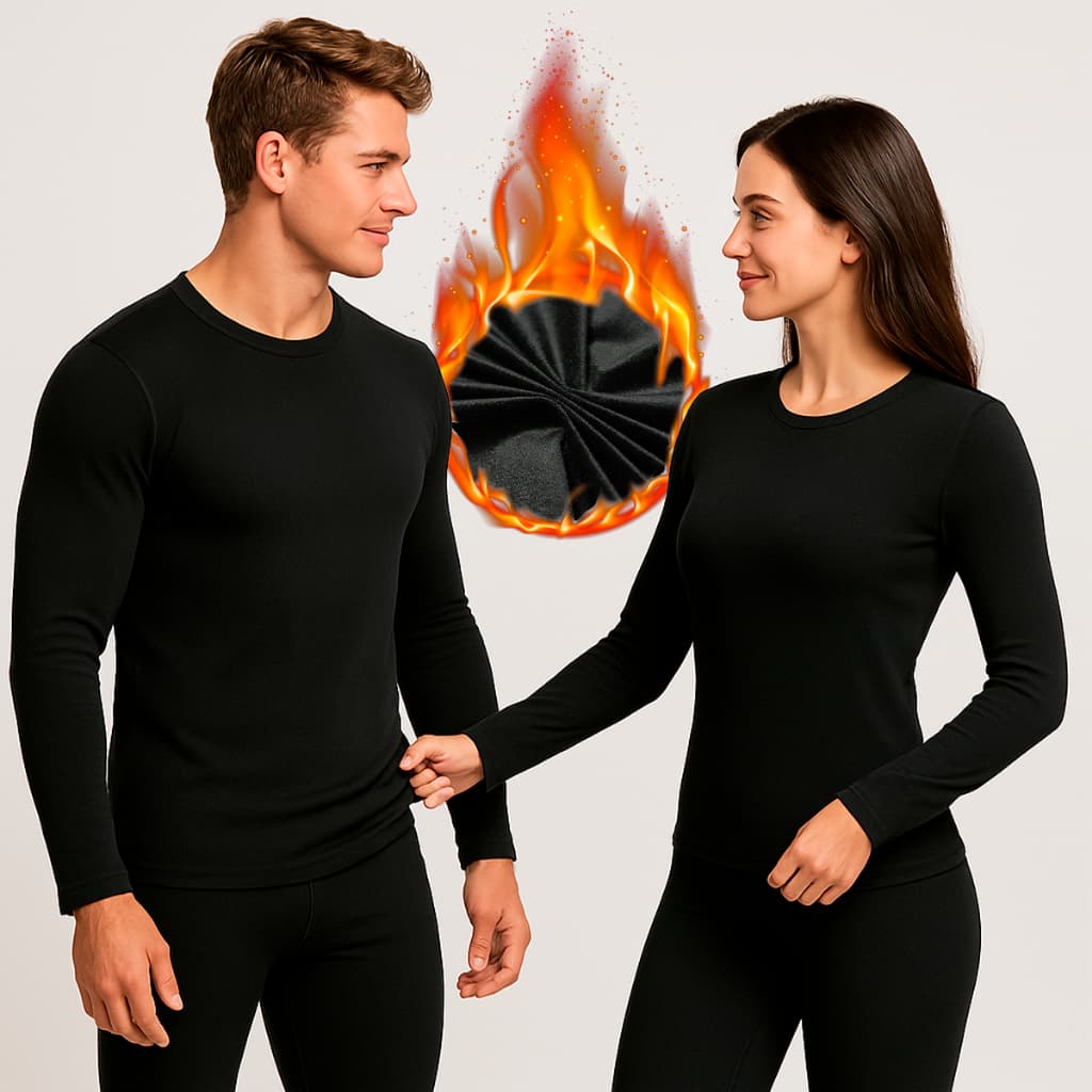 Conjunto Segunda Pele Térmica Flanelado Frio Intenso Preto Proteção Masculino Feminino Unissex
