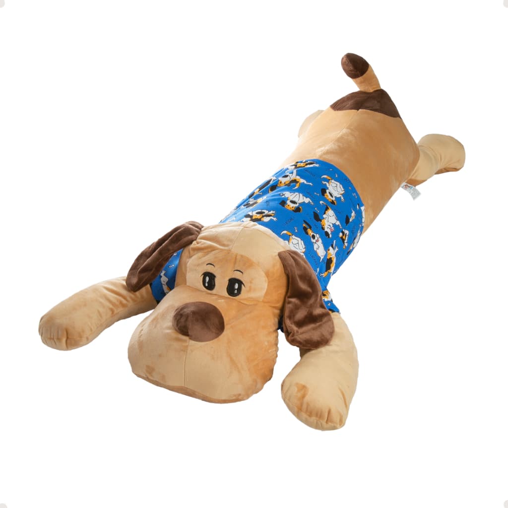 Travesseiro Corpo Dog Camiseta Removível Pelúcia Grande