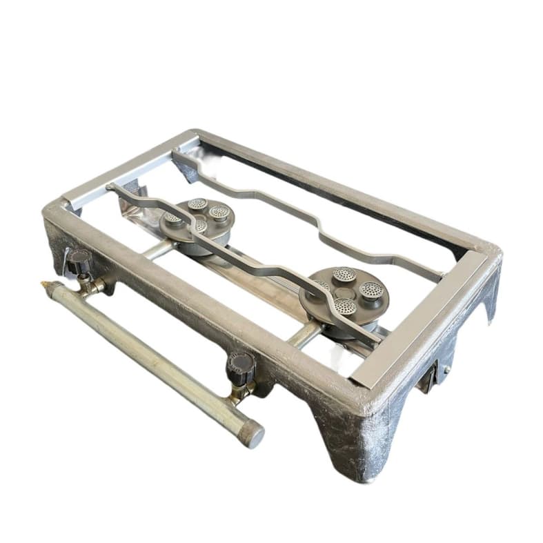 Fogão de Alumínio 2 Bocas de Rodoar Fogareiro Portátil Caminhoneiro Viagem Camping Pesca