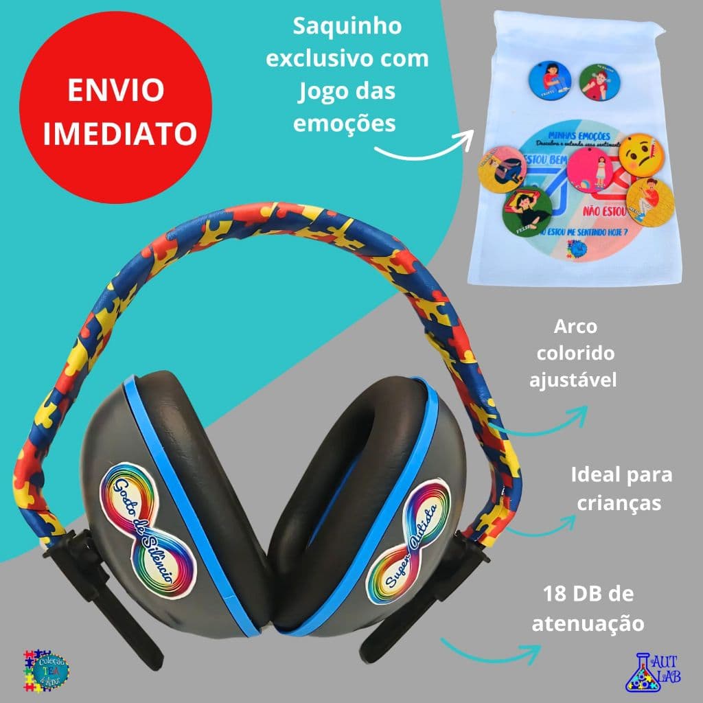 Abafador de Barulho 18db Para Autistas Proteção Som Para Crianças