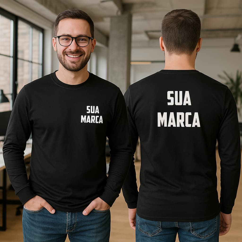 Camisa com Seu Logo Sua Marca no Peito e Costas