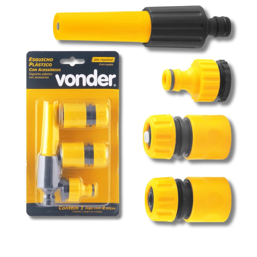Kit Esguicho Engate Rápido para Mangueira 4 Peças Vonder