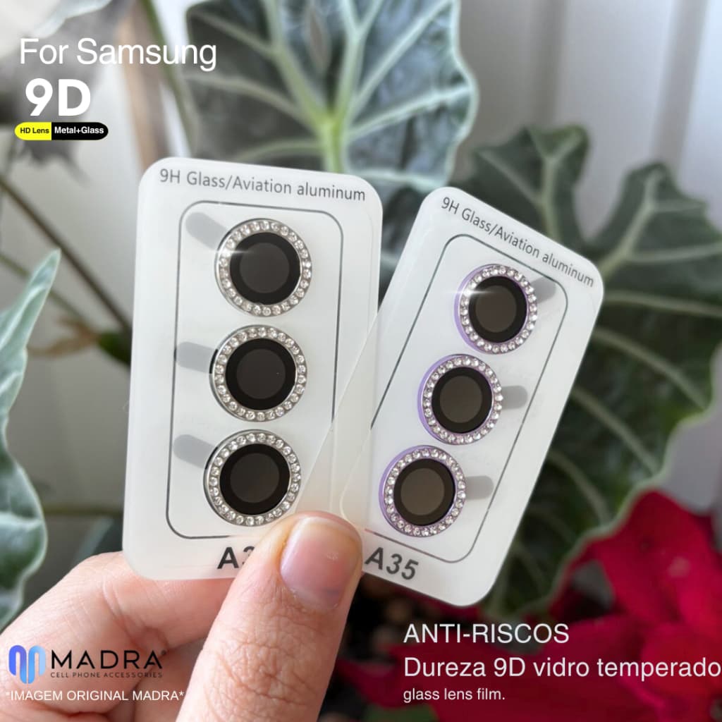 KIT CÂMERA DIAMANTE STRASS GALAXY A55/A15/A54/A34/A35/A36/A14/S23 FE/S24 FE/S23/S23PLUS/S24/S24 PLUS/S23/S24 ULTRA