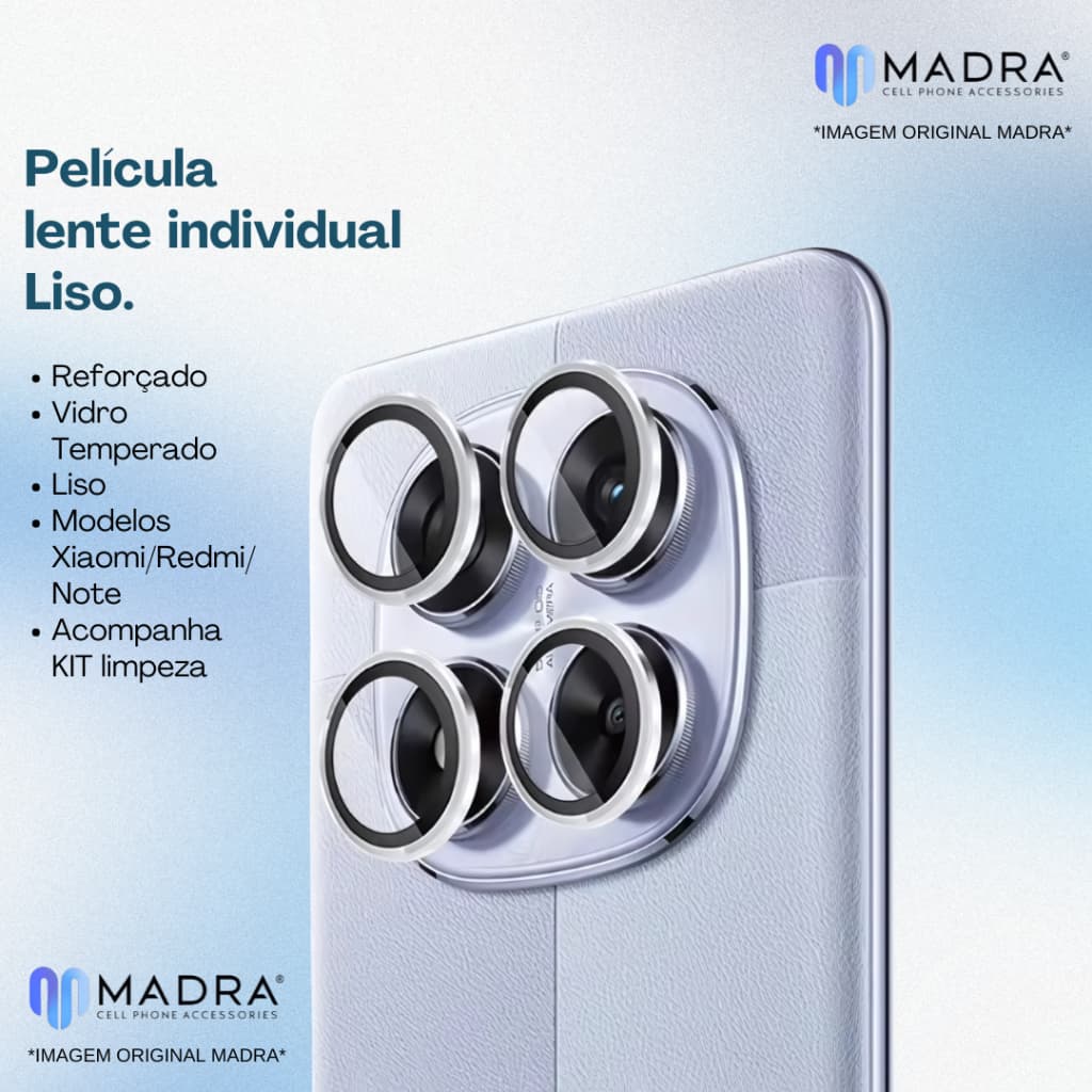 KIT CÂMERA LISO REDMI 14C/13C/RM 13/ NOTE 12/13/13 PRO/13 PRO PLUS/14 PRO 4G 5G/ POCO X5 PRO/X6 PRO/X7/X7 PRO