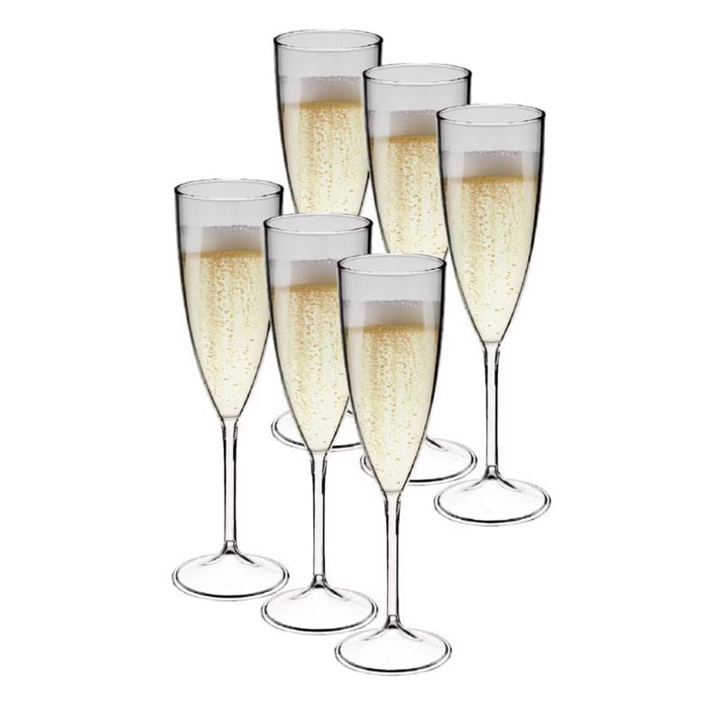 Kit 30 Taça de Champanhe Acrílica Transparente Espumante Champagne para Festas, Celebrações, Casamentos, Aniversários