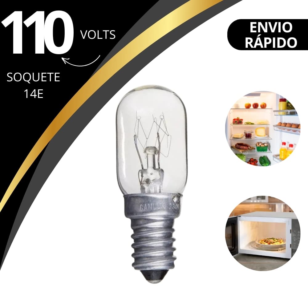 Lâmpada Geladeira Refrigerador Consul Brastemp 127v E14 15w