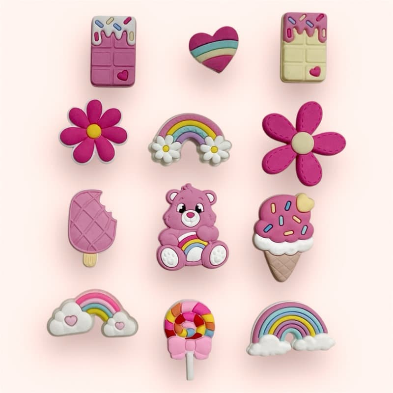 Kit pins para babuche diversos modelos e cores ursinhos chocolate carinhosos flores