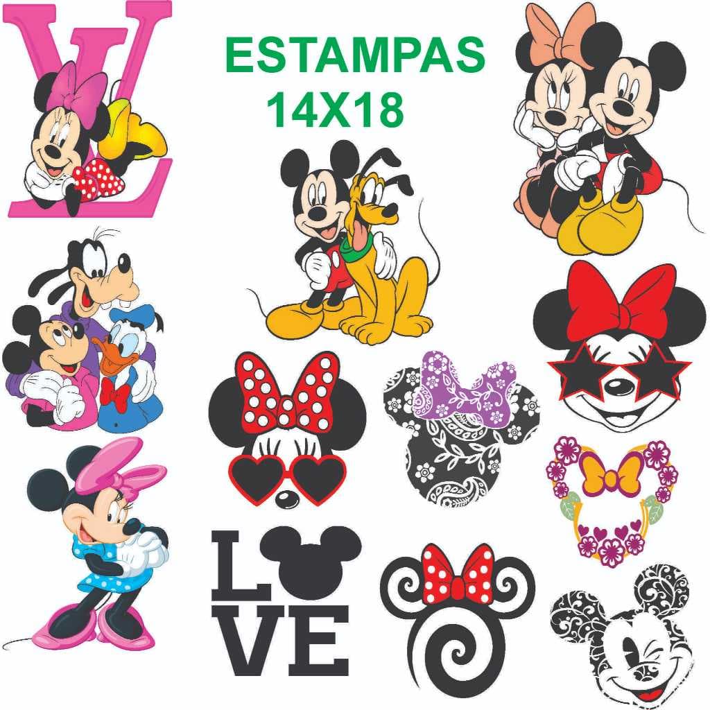 DTF Impressão Pronta Para Estampa Camisetas 12 Estampas Personagens Disney Tamanho 14x18  Envio Rapido