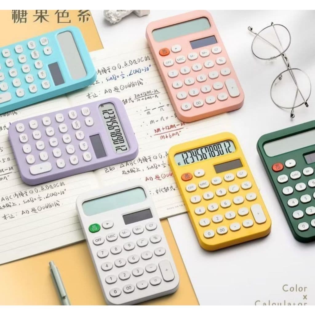 Calculadora Financeira 12 Dígitos Mini  Modelo 6354 Design Fofo para Meninas Portátil e Estilosa