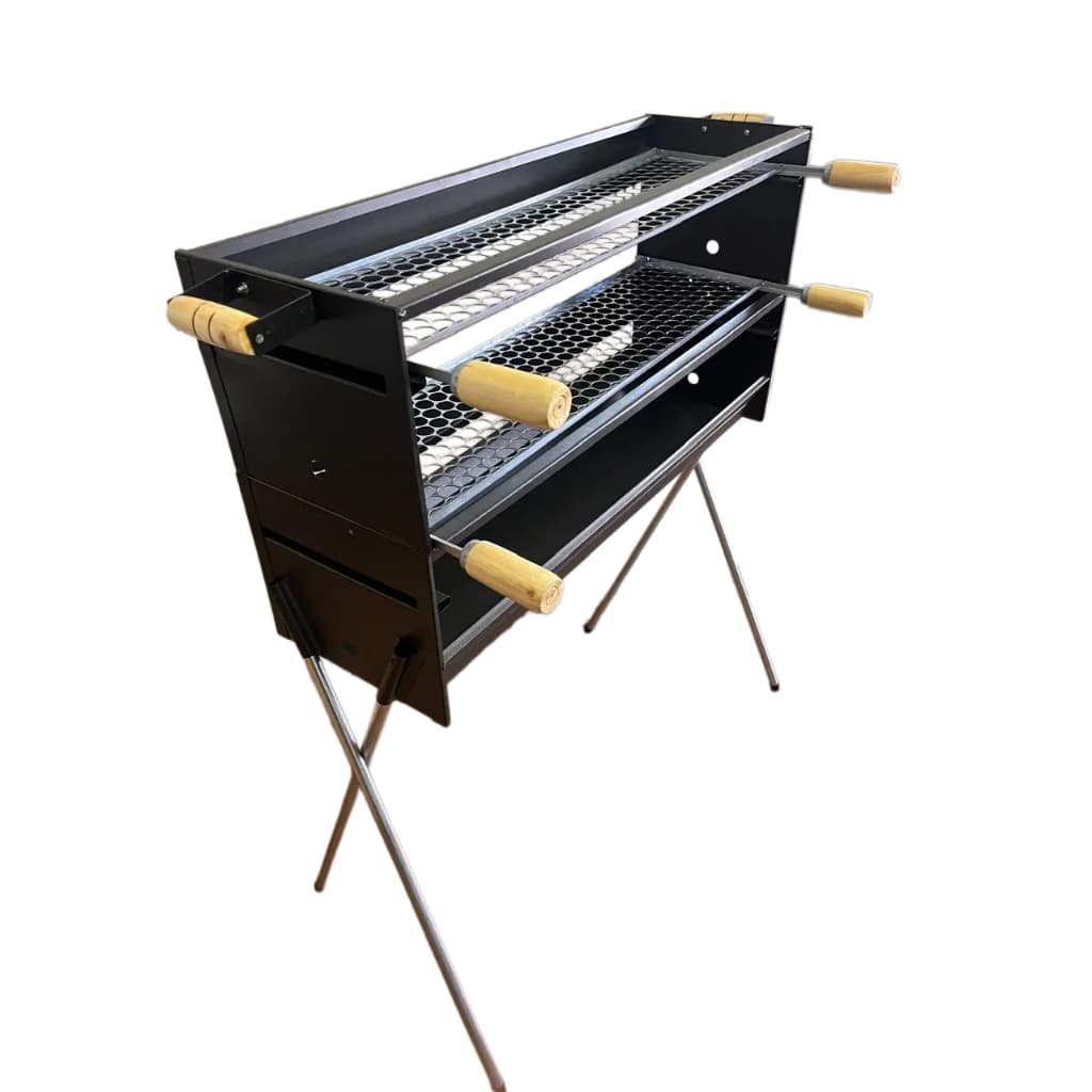 churrasqueira ESPETEIRA dupla 80X25 para ESPETINHO com 2 GRELHAS