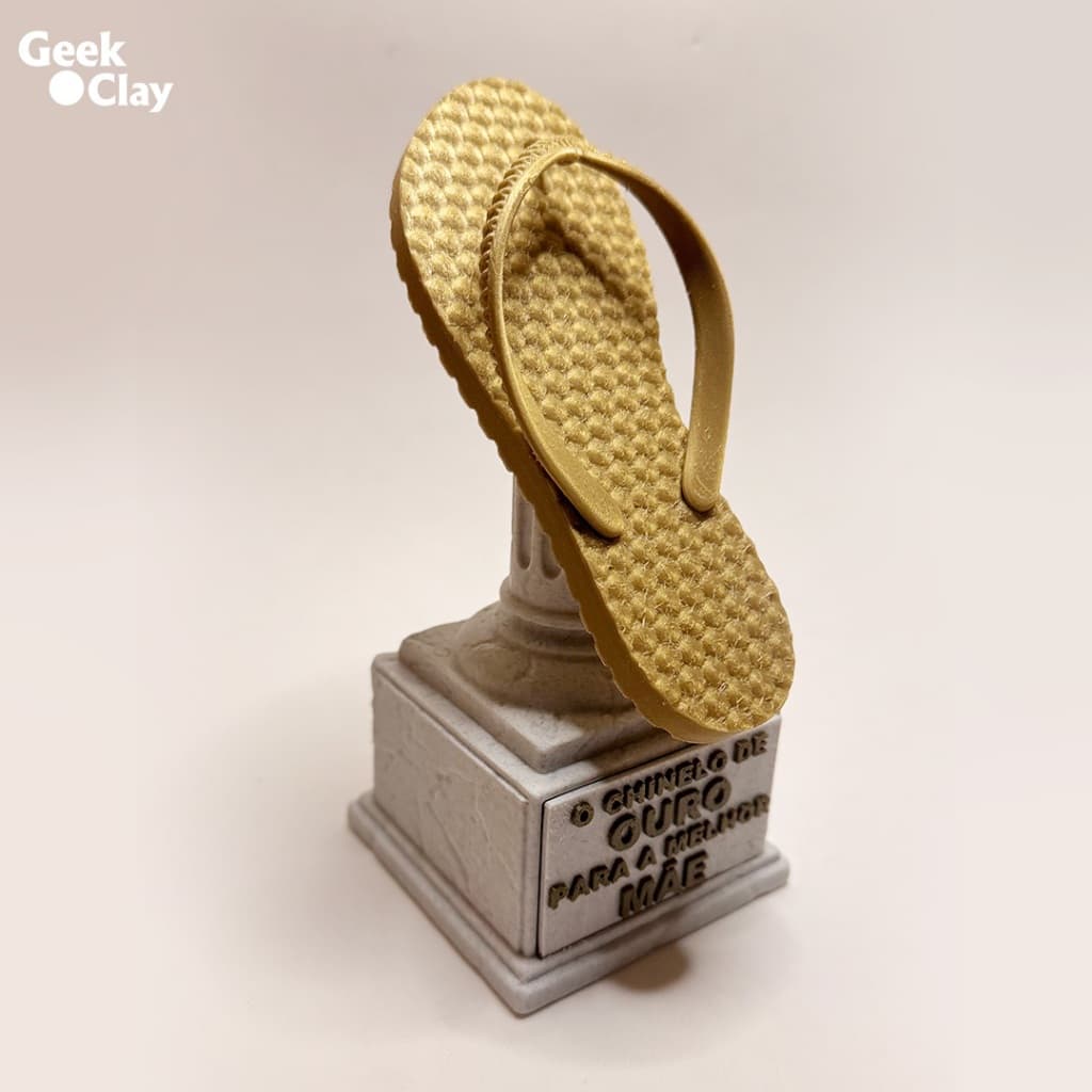 Chinelo de Ouro Melhor Mãe – Presente Dia das Mães Criativo Troféu Decorativo