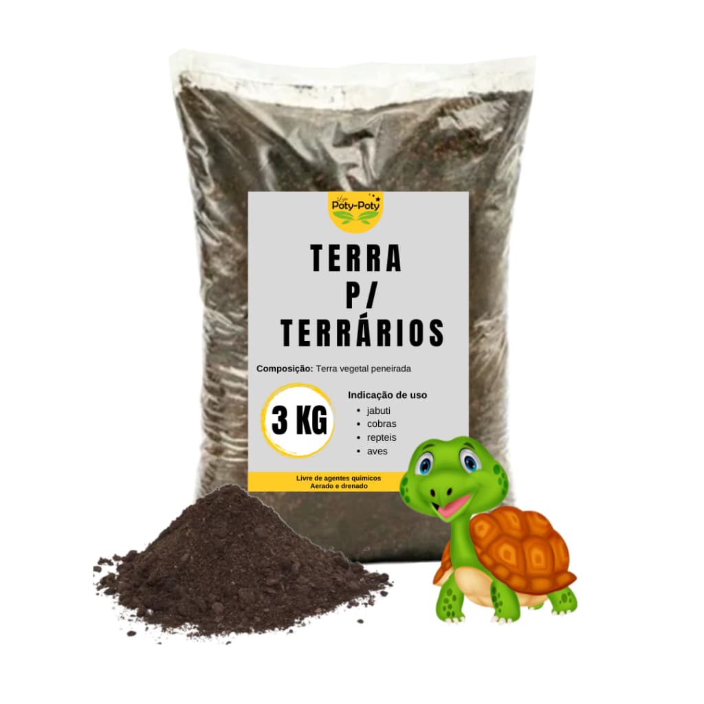 Terra p/ Terrários Jabutis e Repteis 3 Kg