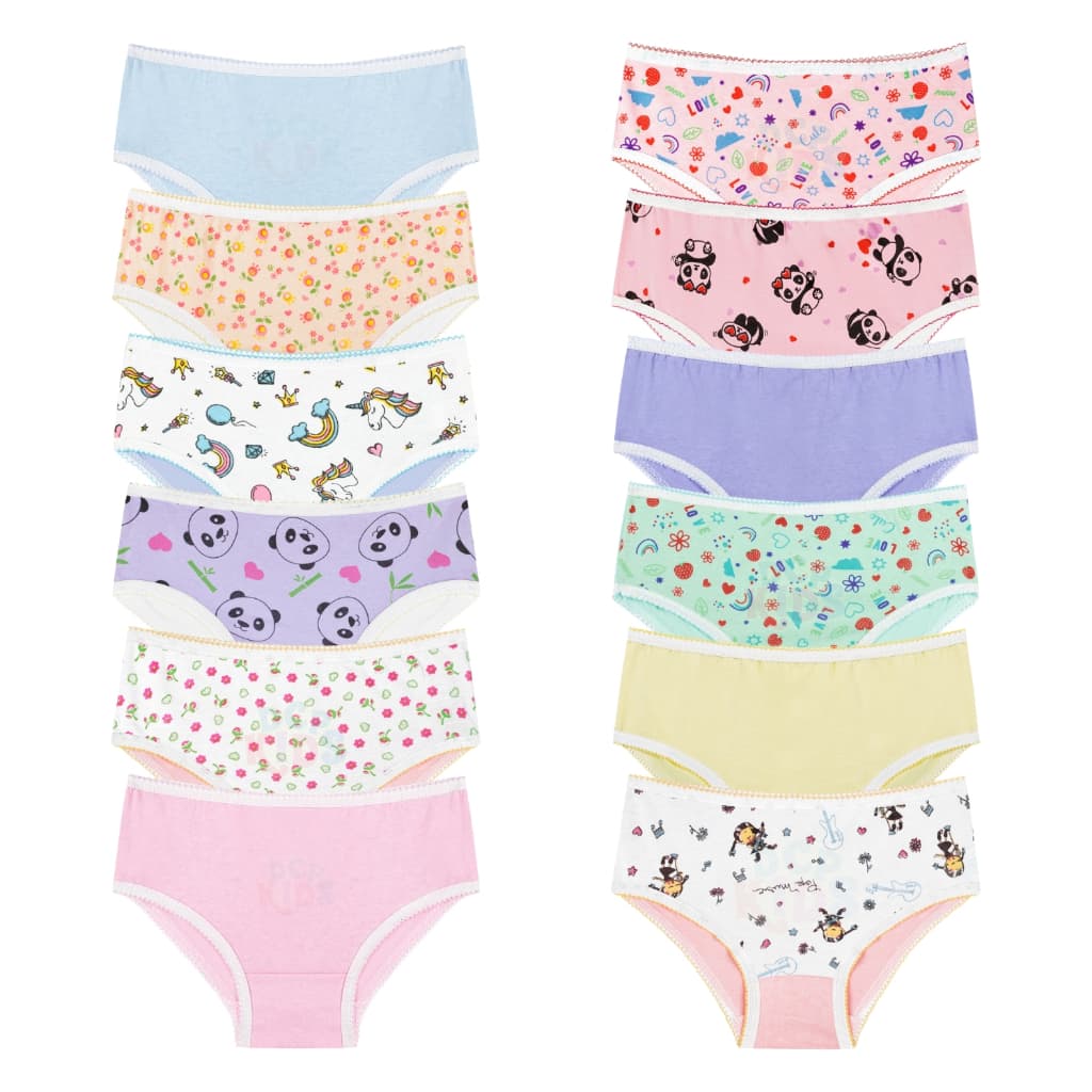 Calcinha Infantil Estampada  100% Algodão Não Aperta Kit c/ 6, 10 e 12 peças Disponível