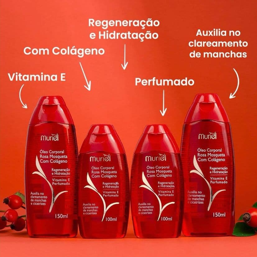 Óleo Corporal Rosa Mosqueta com Colágeno Muriel