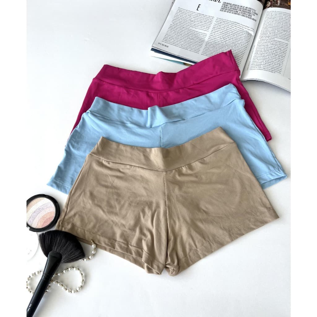 Kit 3 Shortinho Curto Feminino Calcinha Segunda Pele Anagua Moda Intima Lingerie Promoção Revenda