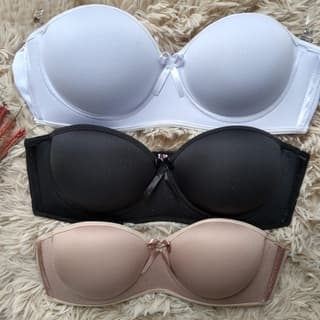 Top Bustiê Sutiã Tomara Que Caia Microfibra Com Bojo Contém Apenas Uma Alça Silicone Lingerie Confortável Barato