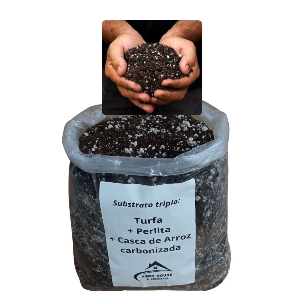 50 Litros Turfa e Perlita + Casca de arroz carbonizada + Pó de Casca de Pinus Sphagnotec 12