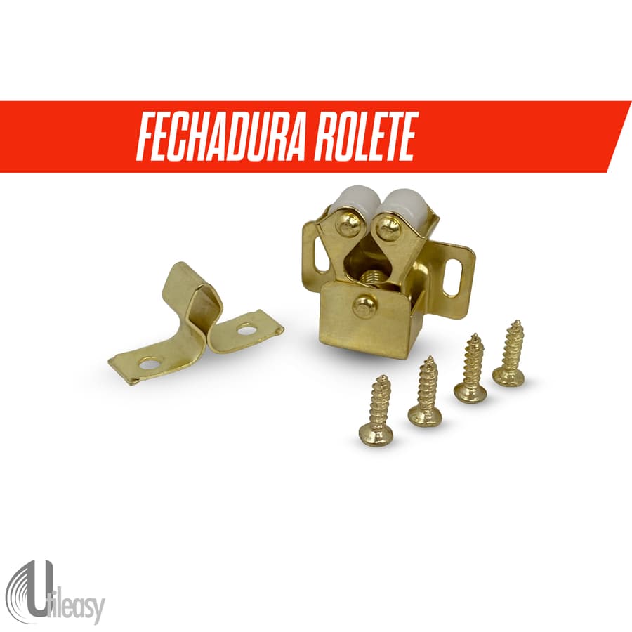 Kit 2/5/10/20 Fecho Rolete Bicromatizado Para Portas Móveis Acompanha Parafusos Fechadura Reforçada