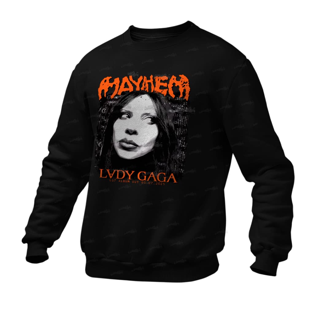 Moletom Gola Redonda Graphic Tee Unissex Lady Gaga Mayhem Album 6