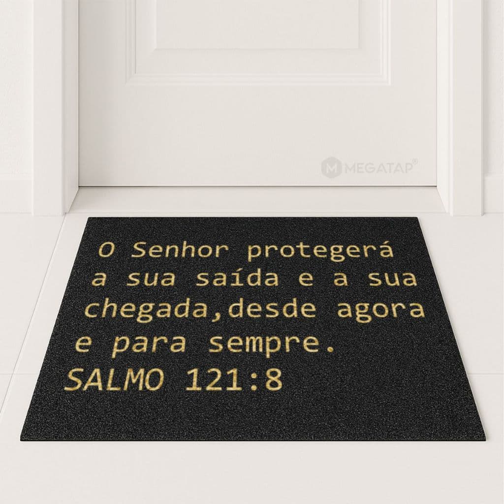 Tapete Capacho Salmo Senhor Protegerá Biblia Religioso Medidas