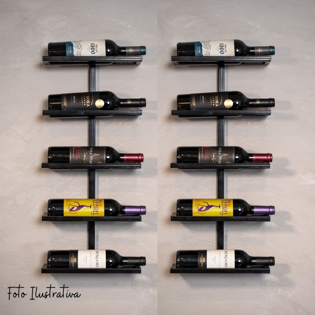 Suportes de Bebidas de Parede Barzinho Adega de Vinho para até 10 Garrafas- Kit com 2 Unidades