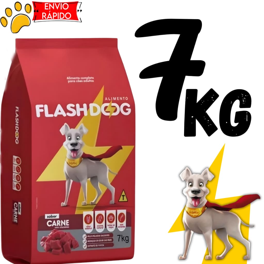 Ração boa para Cães Adultos FlashDog 7kg- Envio Rápido