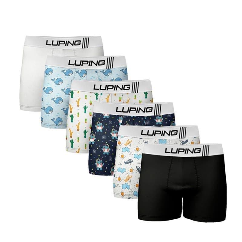 Kit 10, 5 Cuecas Masculina Forro 100% Algodão Infantil Boxer Shortinho Tecido Microfibra Sortidas