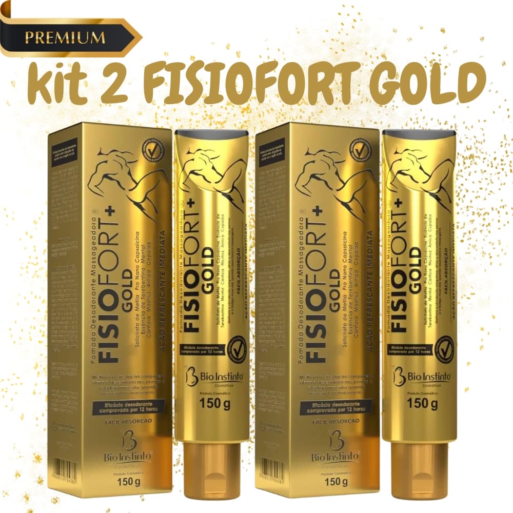 Kit 2x Pomada Fisiofort Gold 150g – Anti-inflamatória, Ideal para Dores Musculares e Relaxamento