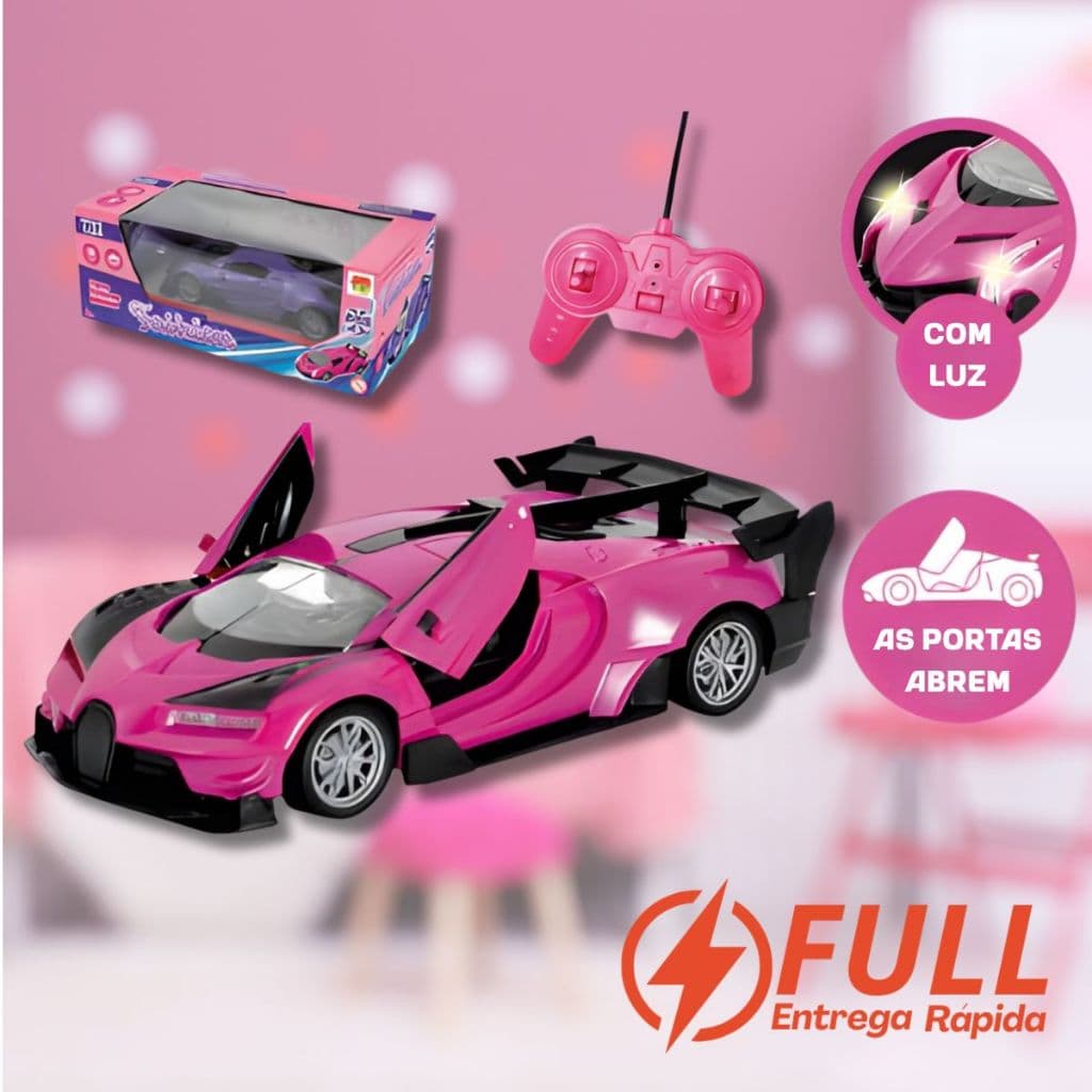 Carro Controle Remoto Fashion Abre as Portas - Rosa