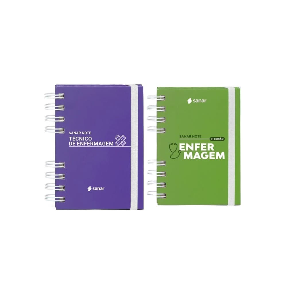 Kit Livros Sanar Note Enfermagem 4 edição + Sanar Note Técnico de Enfermagem