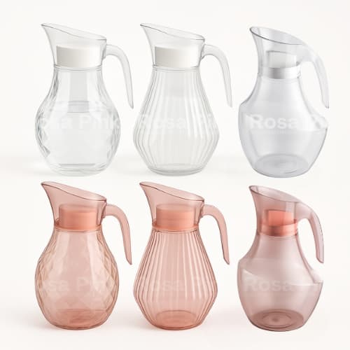 Jarra Translúcida com Tampa Tango Valsa Axé Transparente Rosa Resistente UZ