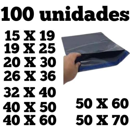 Kit 100 Unidades Envelope De Segurança Aba Adesiva Embalagem Correio Ecommerce Saco Adesivado