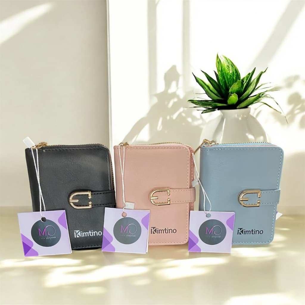 Carteira Sandra Feminina Espaçosa Elegante Zíper Botão