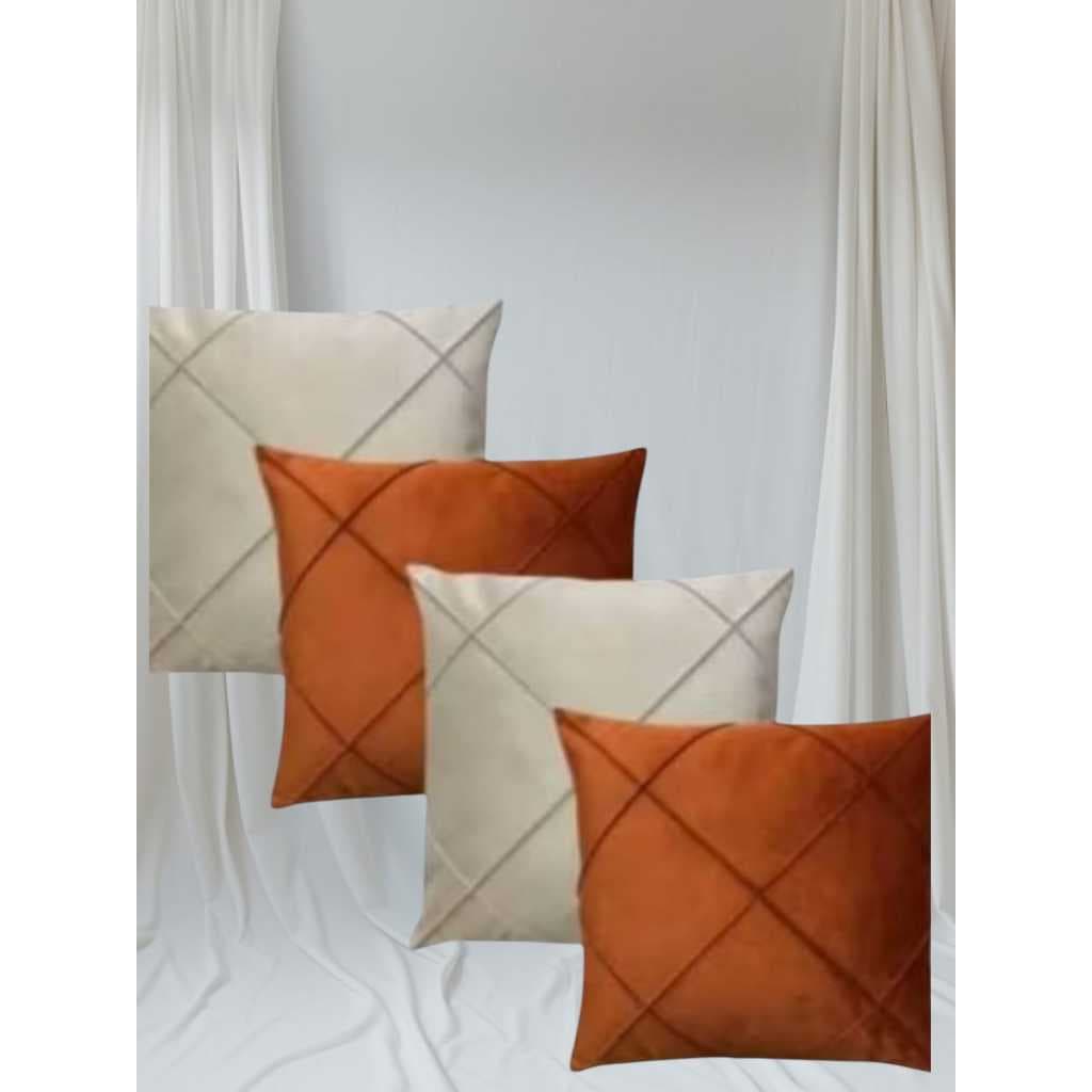 Kit de 4 Capas De Almofadas Suede AVELUDADAS Drapeada 45x45 cm Decorativas