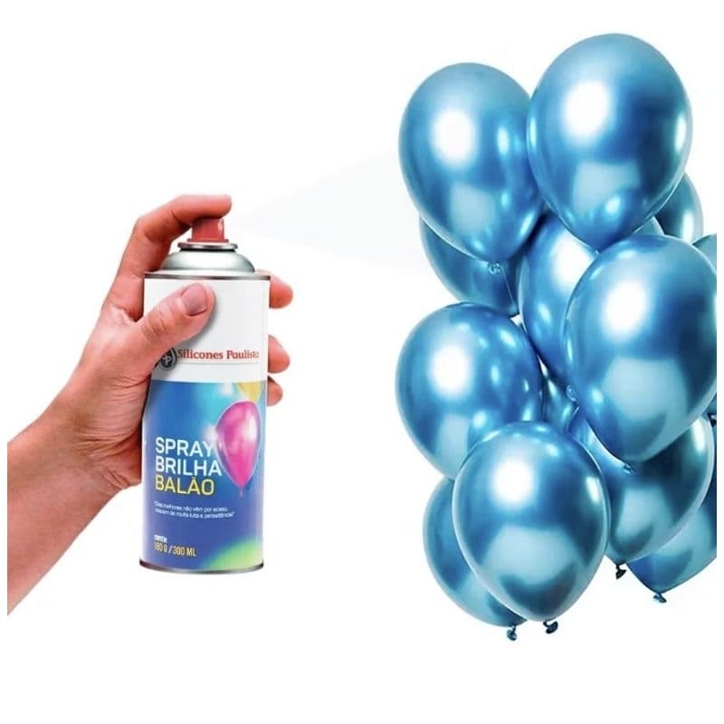 Spray 300ml Brilho pra Balões de Ar Bexiga de Festas e Buffet Renovar Brilha Balão Verniz de Bexiga