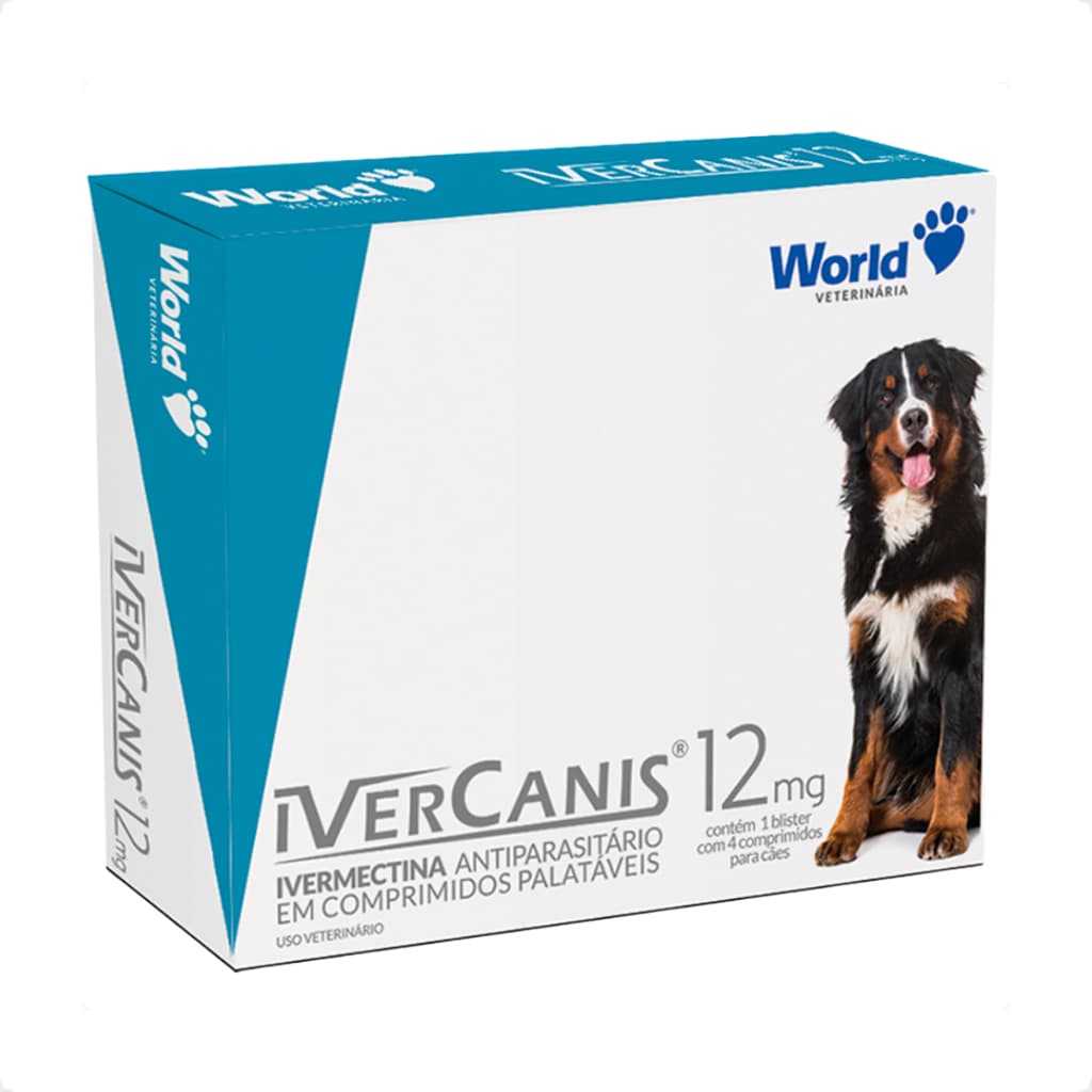 IverCanis 12mg para Cães de 60Kg - Blíster 4 Comprimidos