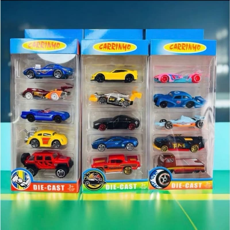 Kit com 5 Coleção Carrinho Estilo Hot Whels kit 3-5 Peças