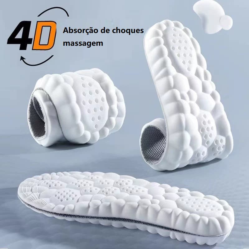 Palmilhas esportivas 4D de látex confortáveis e com design antiderrapante